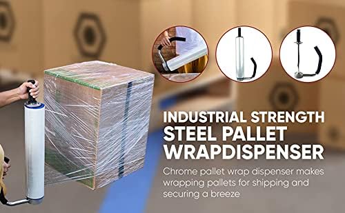 Stretch Film Dispenser with Handle- Durable and Lightweight- Holds 12'' - 20'' Inch Film Pake Handling Tools