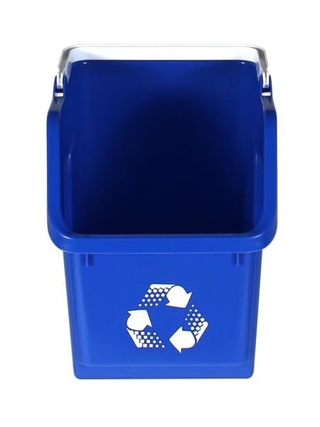 6 Gallon Stackable Recycling Bins for Homes, Garages, Offices Made of 100% Recycled Plastic - (Blue, 1 Pack)