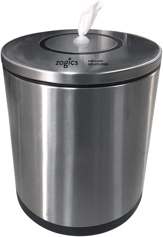 Zogics Wellness Center Wipes and Tabletop Stainless Steel Wipe Dispenser