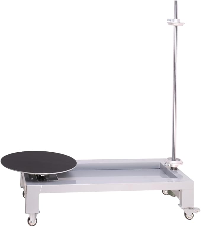Manual Table Stretch Film Dispenser Wrapping Pallet Machine, Heavy Duty Film Dispenser Wrap Bench for 12-27.5" Rolls Film, with Rolling Wheel & Brake Knob and Sunken Storage Tray