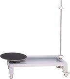 Manual Table Stretch Film Dispenser Wrapping Pallet Machine, Heavy Duty Film Dispenser Wrap Bench for 12-27.5" Rolls Film, with Rolling Wheel & Brake Knob and Sunken Storage Tray