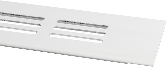 Vent Systems 11.81 x 1.57 (Outer Size) Air Supply Ventilation Grille - White Aluminum Rectangle Intake/Exhaust Door Vent Deflector - HVAC for Home Improvement Floor, Wall Duct Cover
