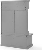 Pemberly Row Coastal Wood Hall Tree in Distressed Gray and Chrome