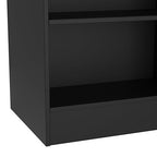 48” W ×20” D × 38” H - Ledge top Checkout Counter with Slatwall Display Front, Black Wooden Slat Wall Cash Register Stand,Retail Counter Display