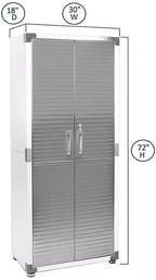 Heavy Duty Storage Solid Stainless Steel Cabinet with Lockable, Adjustable Shelf, Metal Garage Organizer (White, 30" W x 18" D x 72" H)