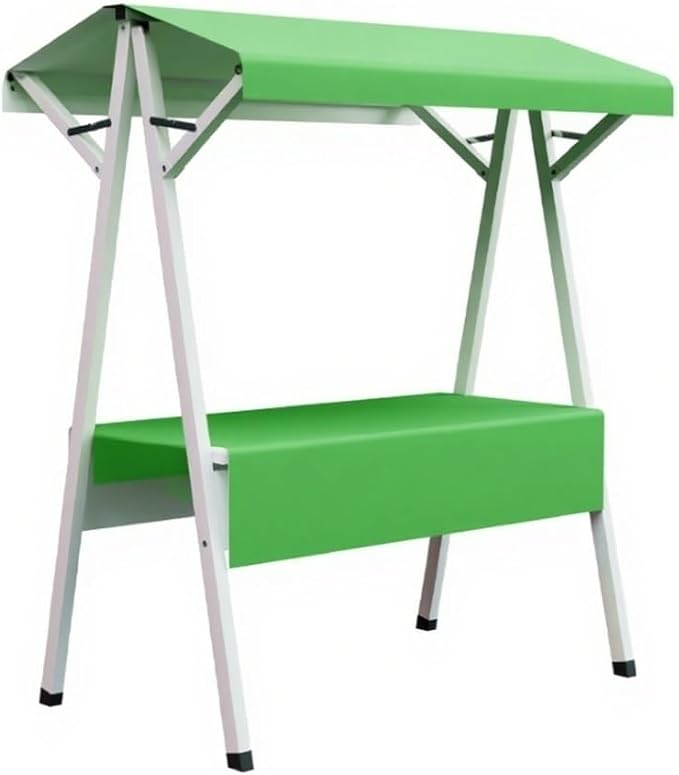 Foldable Food Cart for Business, Lightweight Farmers Market Stalls with Awning, Vendor's Stall Kiosk for Sale Hot Dog, Ice Cream, Food(Green,39.4in)
