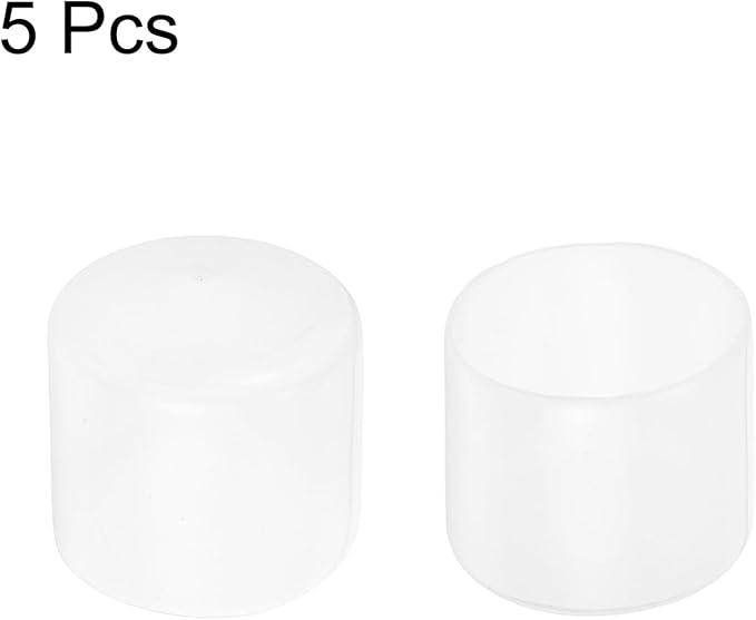 uxcell 5pcs Rubber End Caps 36mm ID Vinyl PVC Round Tube Bolt Cap Cover Screw Thread Protectors Clear