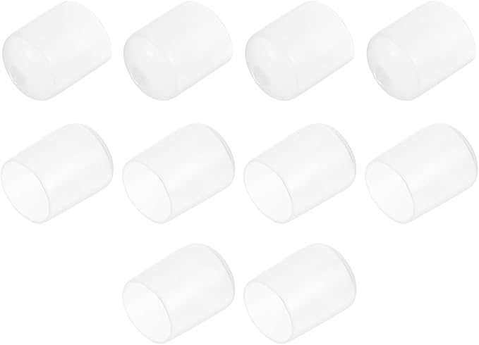 uxcell 10pcs Rubber End Caps Protective Caps 23mm ID Vinyl Round End Cap Cover Screw Thread Protectors Clear
