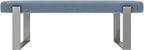 VANT Upholstered Bed Bench - Micro Suede Ocean Blue - Brushed Nickel - Contemporary Modern, Bedroom Bench Seat, Hallway, or Entryway