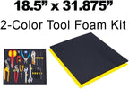 5S TOOL BOX SHADOW FOAM ORGANIZERS (2 COLOR) FITS CRAFTSMAN MODEL# 110015 (18.5" x 31.875", Black Top/Yellow Bottom)