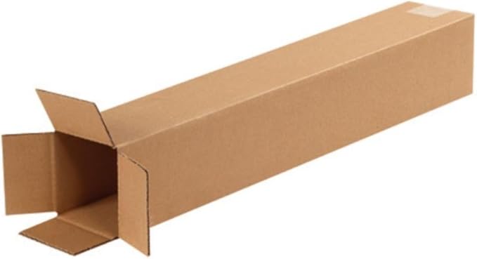 Secure Seal - 4x4x24 Pack of 25 Corrugated Cardboard Packing Shipping Mailing Moving Carton Boxes