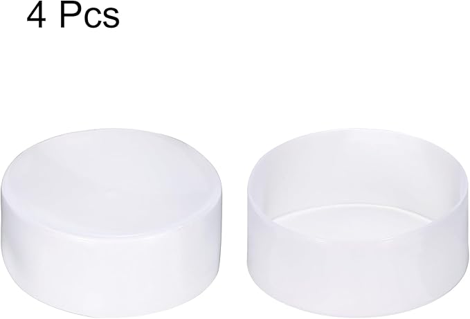 uxcell 4pcs Rubber End Caps 110mm ID Vinyl Round End Cap Cover Screw Thread Protectors Clear, 50mm Height