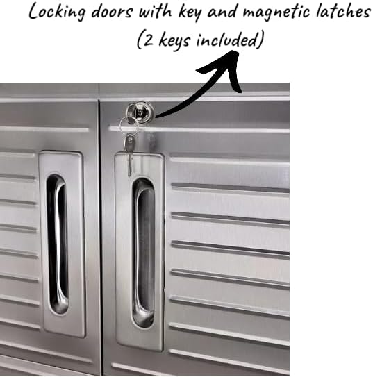 Heavy Duty Storage Solid Stainless Steel Cabinet with Lockable, Adjustable Shelf, Metal Garage Organizer (Granite, 36" W x 18" D x 72" H)