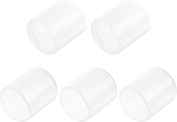 uxcell 5pcs Rubber End Caps Protective Caps 26mm(1 Inch) ID Vinyl PVC Round Tube Bolt Cap Cover Screw Thread Protectors Clear