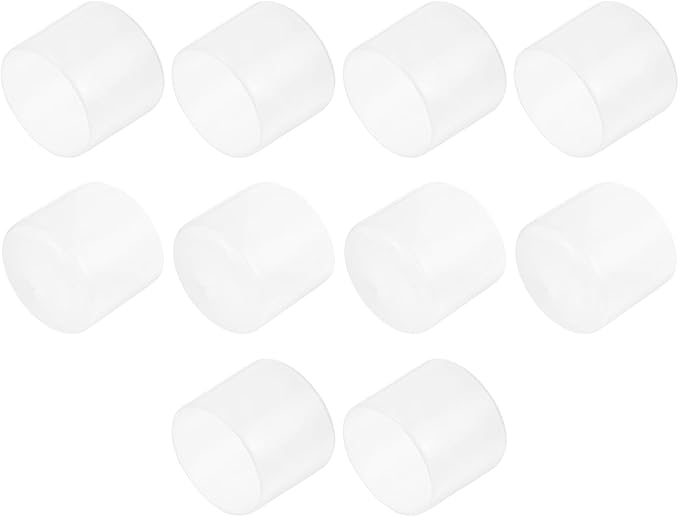 uxcell 10pcs Rubber End Caps 34mm(1.3 Inch) ID Vinyl Round End Cap Cover Screw Thread Protector Clear