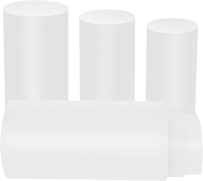 6Pcs Metal Pedestal Stand for Party, Large White Cake Stand, Pedestal Display Plinth Pillars for Wedding Ceremony Birthday Party Art Decor, Column Decorative Cube for Wedding Dessert Table Display