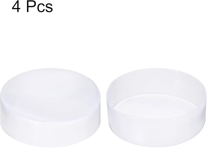 uxcell 4pcs Rubber End Caps 150mm ID Vinyl Round End Cap Cover Screw Thread Protectors Clear, 50mm Height