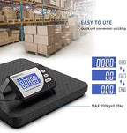 Amazon Basics Digital Postal Scale, Heavy Duty Weighing Platform for Packages, Shipping, 660 lb Capacity, 1 Ounce Readability, Portable, Black