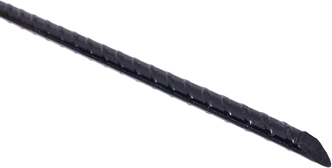 6 Pack Rebar Stakes 3/8" x 18" Heavy Duty Steel Ground Anchors with 1" Loop & Angled End for Canopy, Camping, Tent, Tarps, Garden & Yard, Black