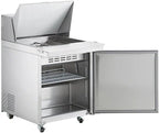 27-Inch ADA Height Commercial Mega Top Refrigerated Sandwich Prep Table, Stainless Steel, 1-Door, 6 Cu Ft Capacity, Digital Control with Auto Defrost, R290 Refrigerant