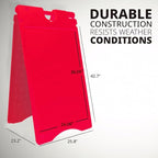 Jumbl Outdoor A-Frame Sandwich Signboard 24” x 36” Display Surface – w/PVC Sign Protector & Sand Fill Holes – Duel Display Signage Stand for Storefront Sidewalk Curb (Red)