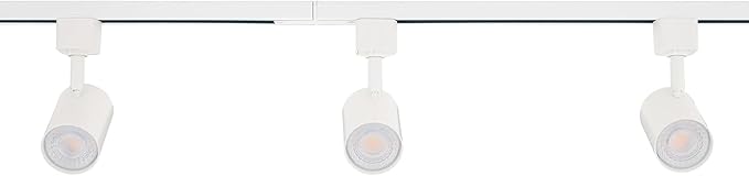 Amped Collection 3-Light 48in Field Cuttable LED Track Lighting Kit with 3 LED 5-CCT Selectable Track Heads, 4ft Track, End Caps, Floating Feed in White Finish