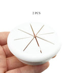HAHIYO 2Pcs 2.4Inch/60mm White ABS Plastic Eight-petaled Desk Grommet Wire Grommet Cable Management Cord Hole Cover Desk Wire Hole Insert Wire Organizer for Computer Office Home School Equipment