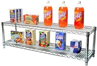 Shelving Inc. 12" d x 54" w Chrome Wire Shelving with 2 Tier Shelves, Weight Capacity 800lbs Per Shelf