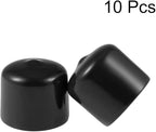 uxcell 10pcs Rubber End Caps 26mm ID Round End Cap Cover Screw Thread Protectors Black