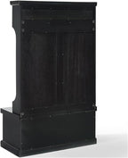 Pemberly Row Tall Entryway Hall Tree with Storage Bench in Distressed Black
