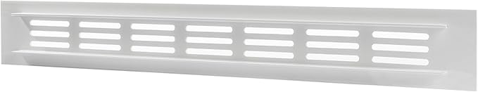 Vent Systems 12 x 1.5 Inch (Outer Dimensions) Air Supply Ventilation Grille - Pack of 2 - White Aluminum Rectangle Intake/Exhaust Door Vent Deflector - HVAC for Home Improvement Floor, Wall Duct Cover