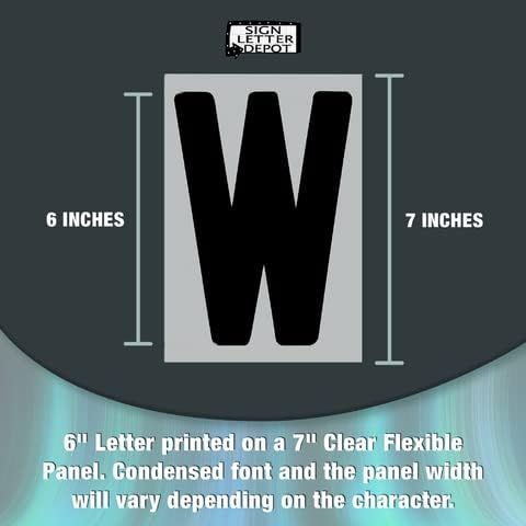 Changeable Sign Letters 6” on 7-inch Flexible Panel - Condensed Font, Made in USA, Compatible with Flexible Letter Track or Texas Track