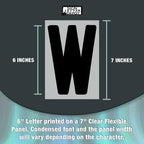 Changeable Sign Letters 6” on 7-inch Flexible Panel - Condensed Font, Made in USA, Compatible with Flexible Letter Track or Texas Track