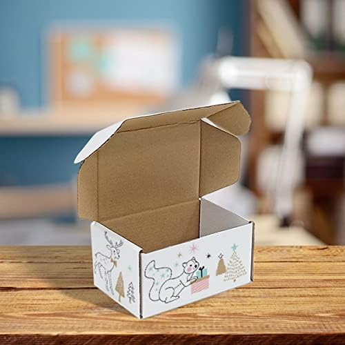 RLAVBL 6x4x3 Shipping Boxes Set of 50, White Small Corrugated Cardboard Box, Mailer Box