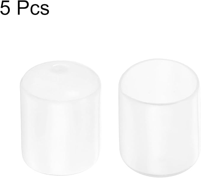 uxcell 5pcs Rubber End Caps Protective Caps 26mm(1 Inch) ID Vinyl PVC Round Tube Bolt Cap Cover Screw Thread Protectors Clear