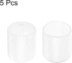 uxcell 5pcs Rubber End Caps Protective Caps 24mm ID Vinyl PVC Round Tube Bolt Cap Cover Screw Thread Protectors Clear