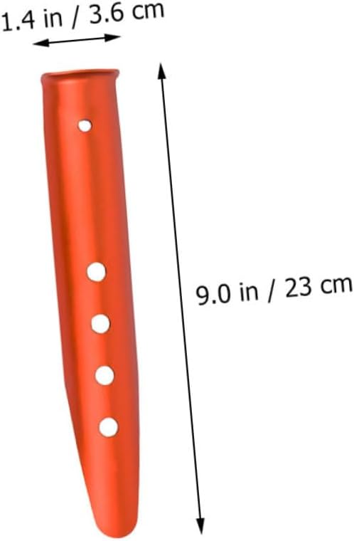 4Pcs Aluminum Tent Stakes Orange Lightweight Ground Pegs for Camping Beach Sand Snow Outdoor Tent Ground Anchors