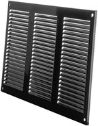 Repa Market 12x8 Inch Air Vent Cover/Black Galvanized Steel Louvered Grill Cover with Mesh Screen/Wall or Ceiling Vent/Durable Flush Mount HVAC Register for Indoor and Outdoor Ventilation