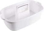 2-Pack Large White Cleaning Caddy for Cleaning Supplies with Handle - Portable Plastic Tote Organizer for Shower, Bathroom, Kitchen, Under Sink Storage