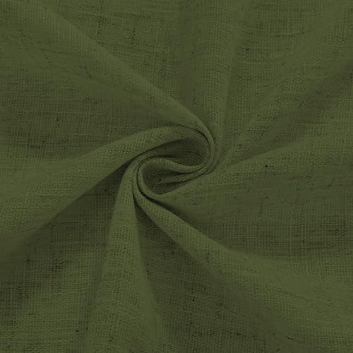 Faux Linen Semi Sheer Room Divider Curtain with Flexible Curtain Track, Extra Wide Light Filtering Privacy Curtain for Patio Sliding Glass Door, Living Room Bedroom, Olive Green, W100xL96, 1 Panel