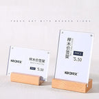 2 Pack Acrylic Label Holder Price Tag Displays Sign Holder Data Card Holder Table Top Sign Stand(150*100mm/5.91x3.94 inches)