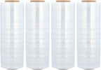 PSBM 4 Rolls 18 Inch x 1000 Feet 120 Gauge Stretch Film/Wrap, Heavy Duty Industrial Strength Clear Shrink Plastic Wrap for Moving, Packing, Shipping, Pallet Wrapping & Storage