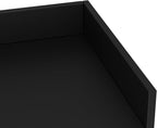24”W * 18”D * 38”H - Cash Register Stand， Black Cash Wrap Checkout Desk，Counter Stand with Glass Display Cabinet for Retail