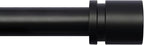 Curtain Rods for Windows 16 to 120 Inches Adjustable Length 1 Inch Diameter Window Curtain Rod with Aluminium Finials, Black