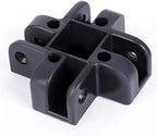 Pop-Up Canopy Center Connector 4-Way Black Plastic, Fits 34×34mm Square Tubes for Gazebo Tent and Awning Frames, Quick Screw-On Assembly, 4-Pack for Outdoor Camping Use(Upper Four Forks)