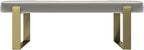 VANT Upholstered Bed Bench - Metallic Neutral Champagne - Burnished Brass - Contemporary Modern, Bedroom Bench Seat, Hallway, or Entryway