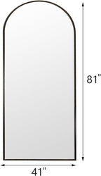 Floor Full Length Mirror, Arched Mirrors Full Length 81"x41" Freestanding Large & with Aluminum Frame&Wall Mounted & Hanging or Leaning& Full Body Mirror for Bedroom, Black