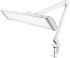 Neatfi Ultra 3,500 Lumen LED Desk Lamp, Color Correlated Temperature, 3 Light Modes, Dimmable, 45W, 26 Inch Wide Metal Shade, 540 SMD LEDs (CCT with Clamp, White)