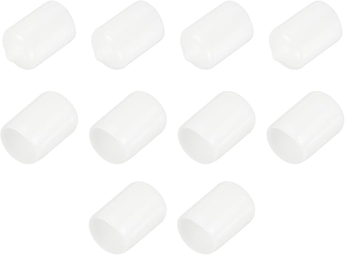 uxcell 10pcs Rubber End Caps 14.5mm ID Vinyl Round End Cap Cover Screw Thread Protectors White
