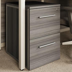 nbf signature series at Work Office Files Pedestal Cabinet - Two Drawer File Cabinet with Lock - Espresso Laminate Office Filing Cabinets - 26.46" H Modern Mobile File Cabinet Document Storage